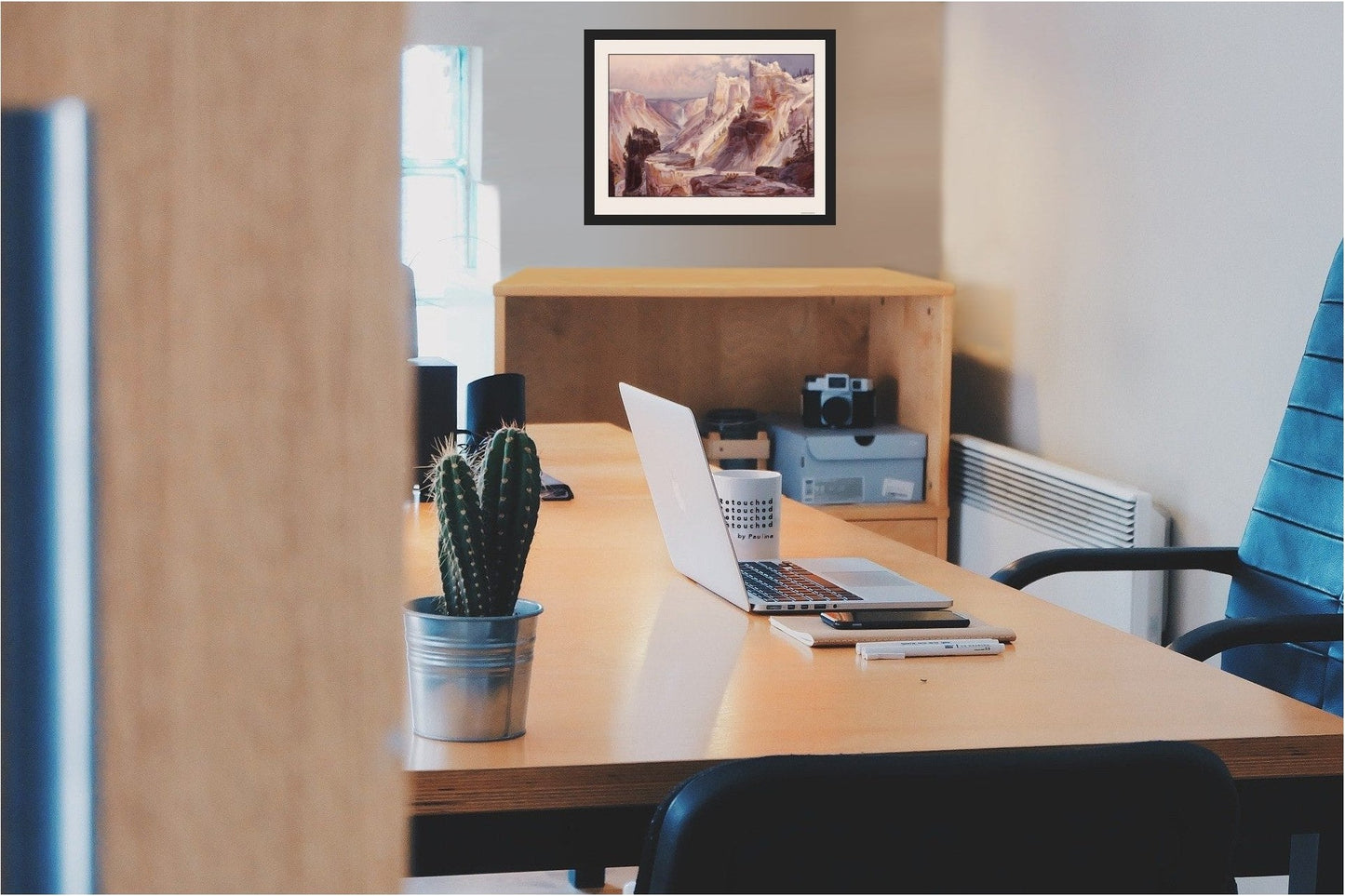 Historic Panoramic View - Grand Canyon Yellowstone National Park Wyoming - 1875 - 30.38 x 23 - Vintage Wall Art
