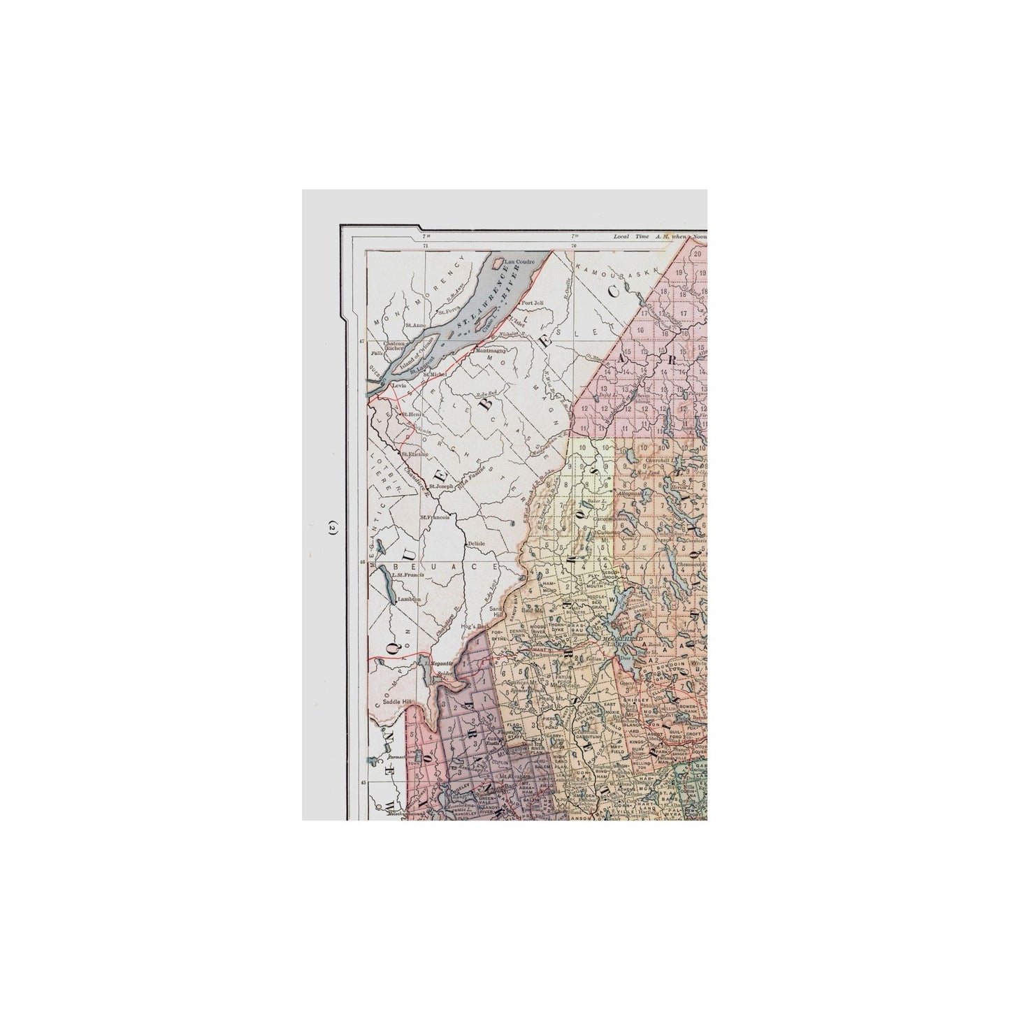 Historic State Map - Maine - Monteith 1882 - 23 x 35.80 - Vintage Wall Art