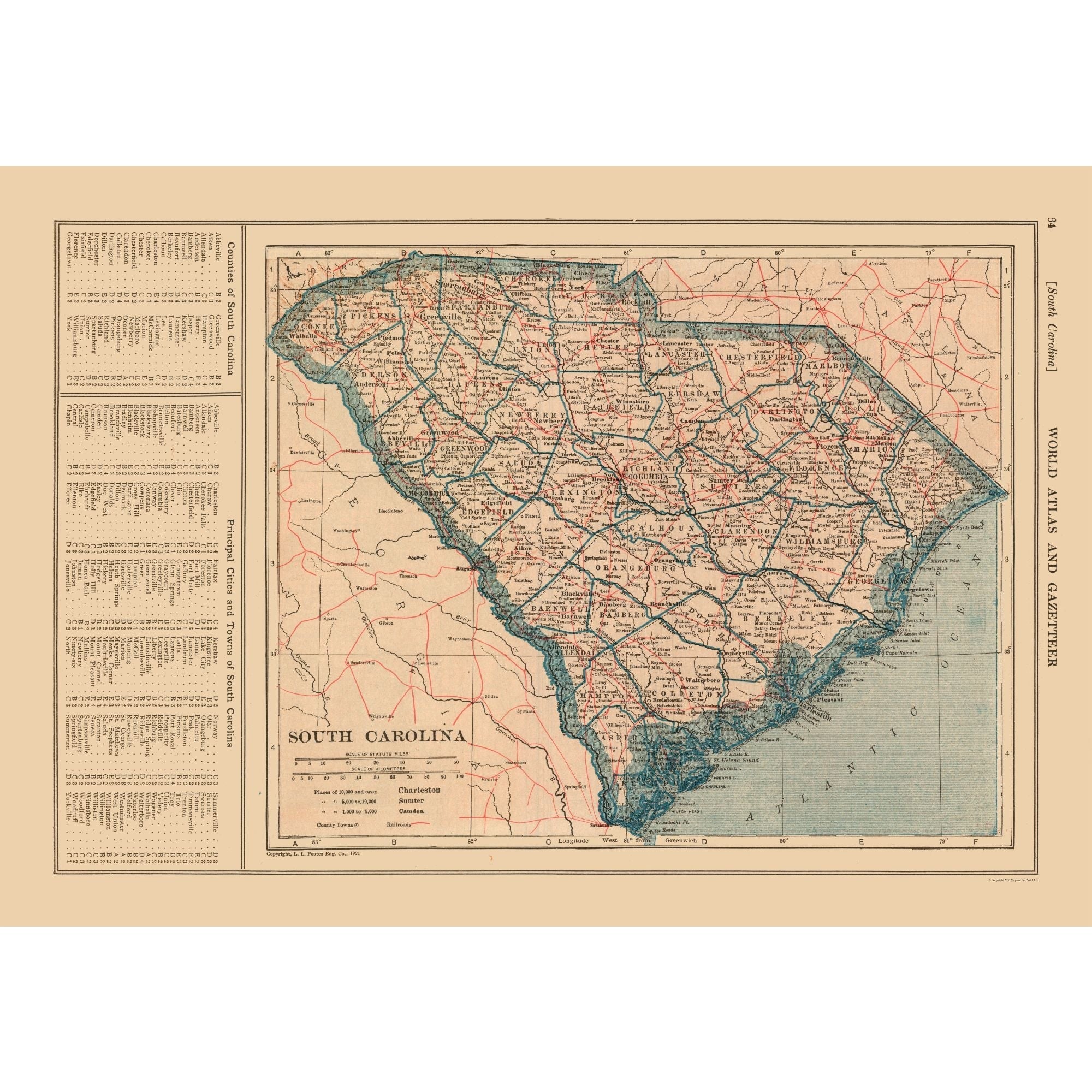 Historic State Map South Carolina Reynold 1921 33 03 X 23 Vint historic-state-map-south-carolina-reynold-1921-33-03-x-23-vint