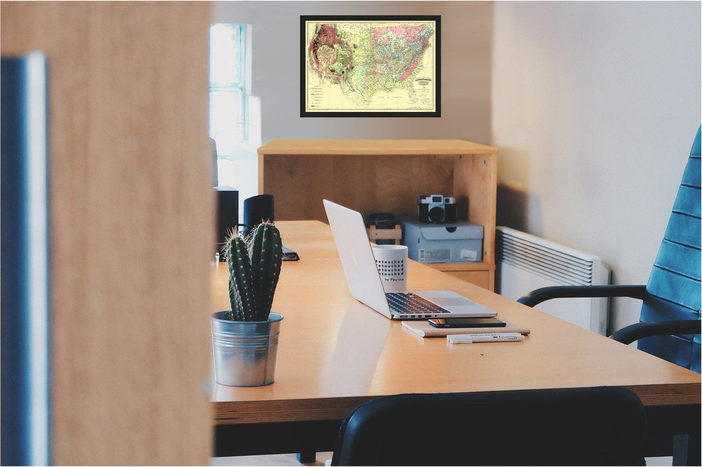 Historic State Map - United States Territories Geological - Asher 1874 - 32 x 23 - Vintage Wall Art