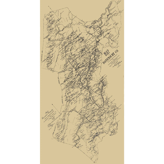 Historic County Map - Botetourt County Virginia - Hotchkiss 1885 - 23 x 44.89 - Vintage Wall Art