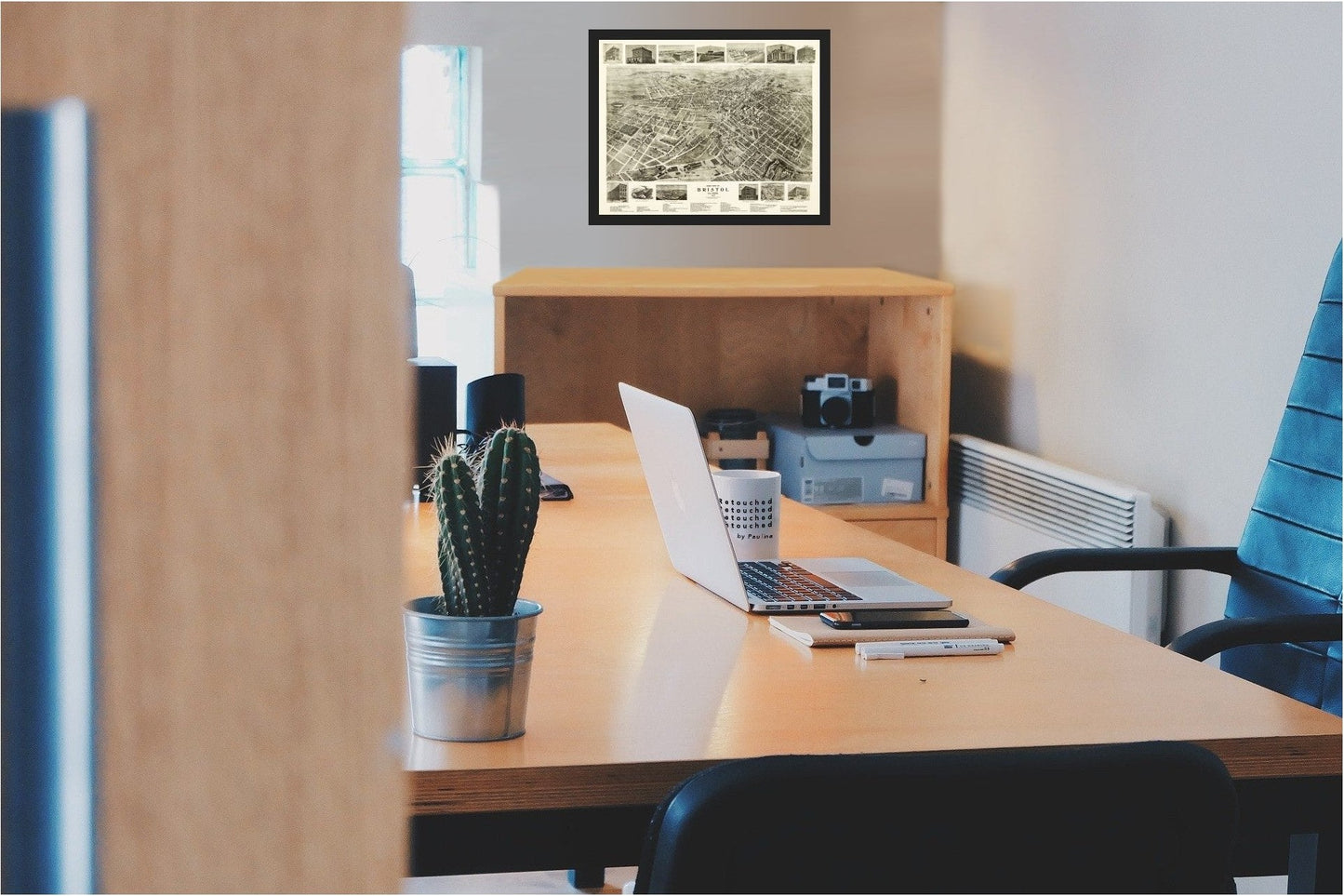 Historic Panoramic View - Bristol Virginia - Fowell 1912 - 29.14 x 23 - Vintage Wall Art