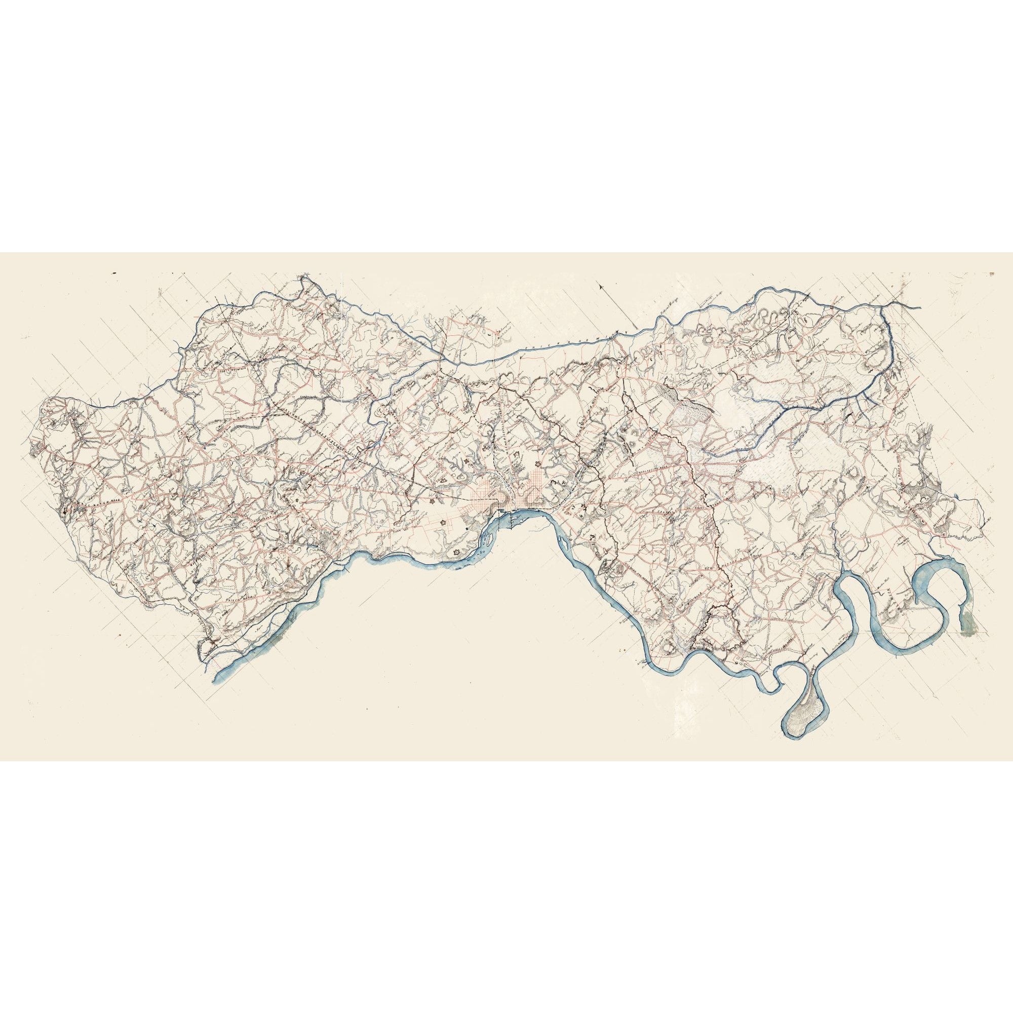 Historic County Map Henrico County Virginia 1864 45 76 X 23 Vi Historic county map henrico county virginia 1864 45 76 x 23 vi