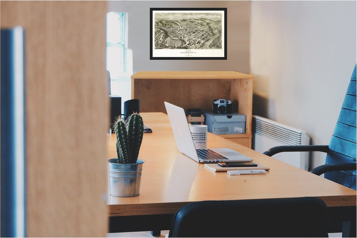 Historic Panoramic View - Pocahontas Virginia - Fowler 1911 - 35.56 x 23 - Vintage Wall Art