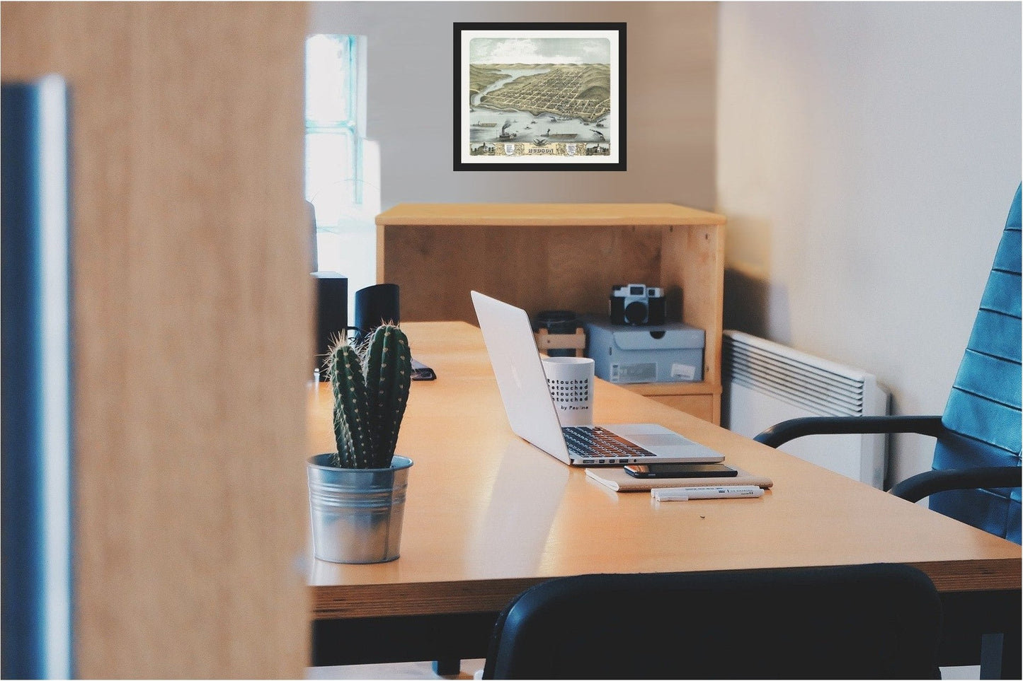 Historic Panoramic View - Hudson Wisconsin - Stoner 1870 - 27.26 x 23 - Vintage Wall Art