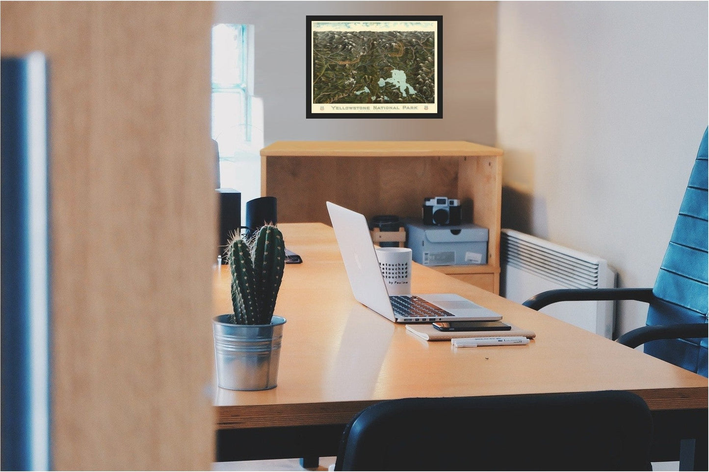 Historic Panoramic View - Yellowstone Park Union Pacific Wyoming - Union Pacific Railroad 1900 - 23 x 31 - Vintage Wall Art