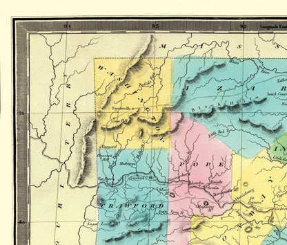 Historic State Map - Arkansas Territory - Burr 1835 - Vintage Wall Art