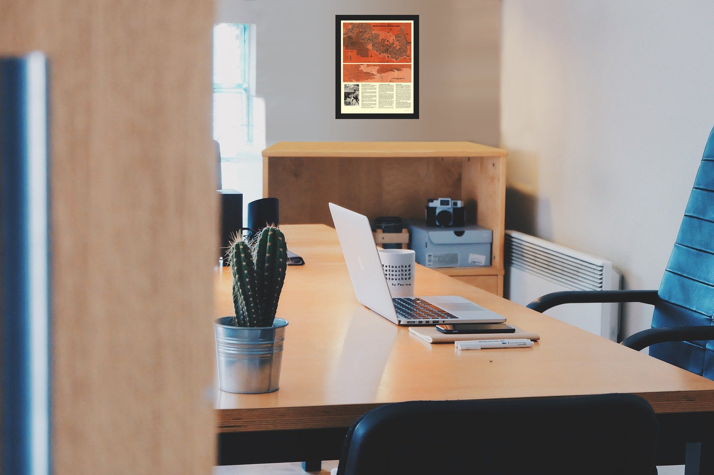 Historic State Map - Grand Canyon North Rim Arizonia - US Park Services 1975 - Vintage Wall Art