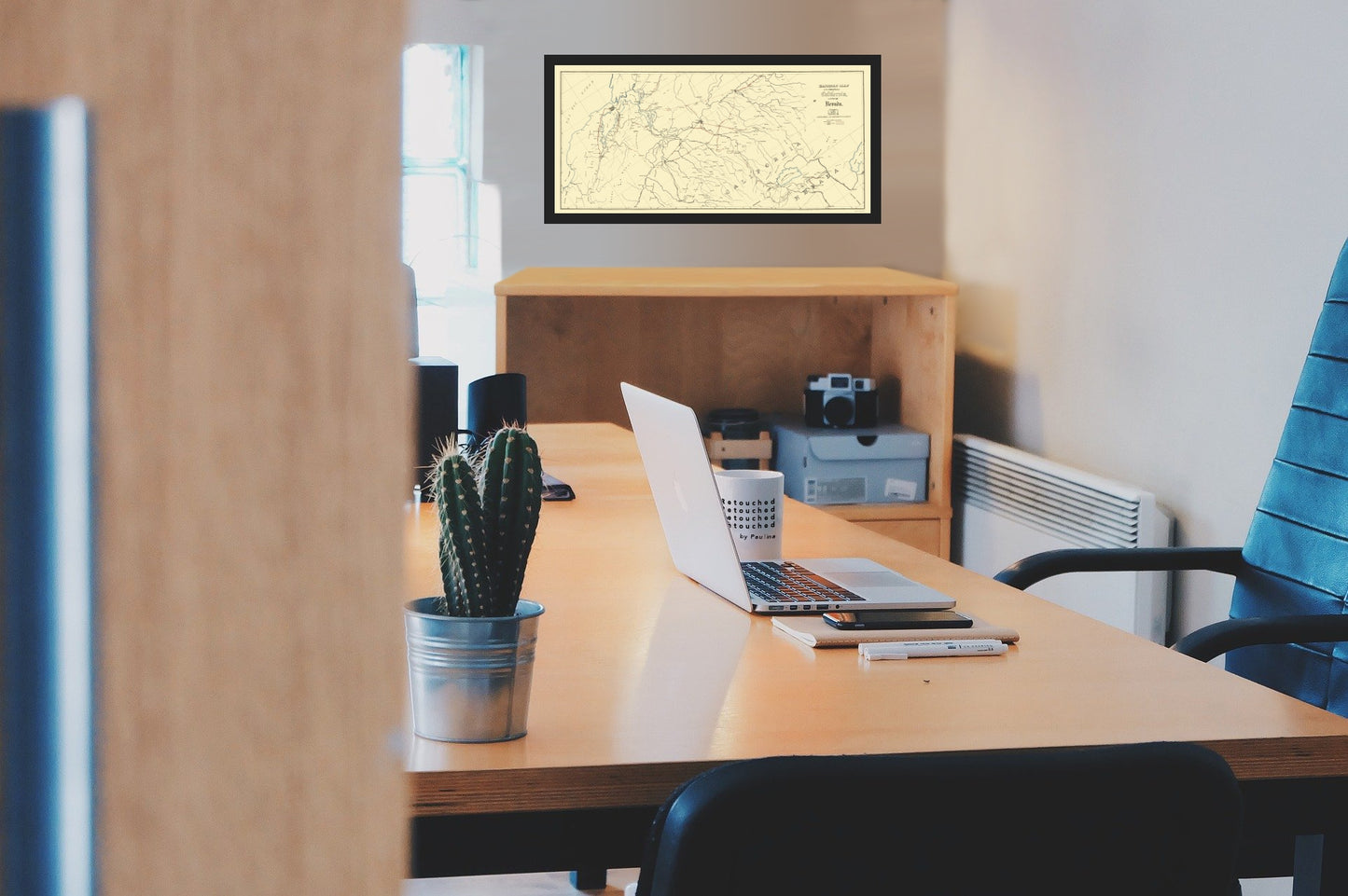 Railroad Map - California Central Nevada Railroad - Bielawski 1865 - Vintage Wall Art