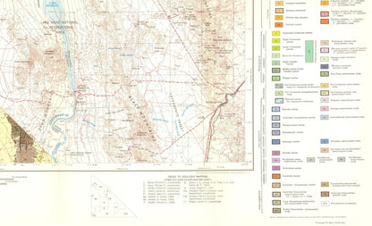 Historic Mine Map - Kingman California Geologic Sheet - Jennings 1956 - 37.76 x 23 - Vintage Wall Art