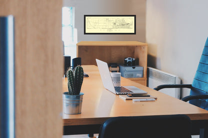 Historic City Map - Los Angeles California Oil Fields- Hoen 1906  - Vintage Wall Art