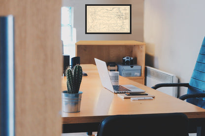 Historical Civil War Map - Kansas Texas Indian Territory 1867 - Bien 1894 - Vintage Wall Art