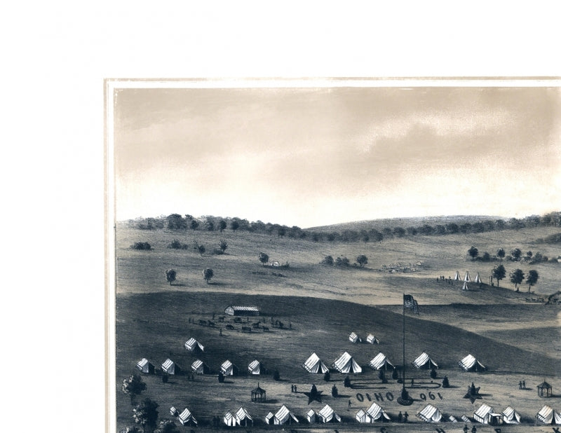 Historical Civil War Map - 196th Regiment - Schmidt 1860s - Vintage Wall Art