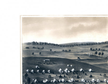 Historical Civil War Map - 196th Regiment - Schmidt 1860s - Vintage Wall Art