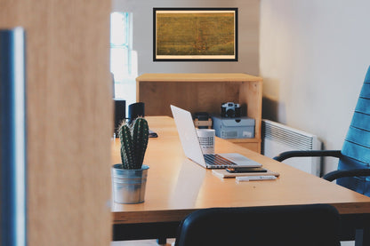 Historic Panoramic View - Chicago Illinois - Braunhold 1857 - Vintage Wall Art