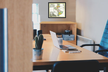 Historic Map - North South America - Seutter 1745 - Vintage Wall Art