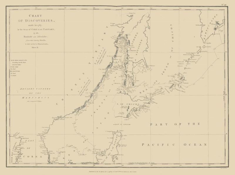 Historic Map - Asia Discoveries China Tartary - Robinson 1787 - Vintage Wall Art