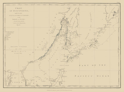 Historic Map - Asia Discoveries China Tartary - Robinson 1787 - Vintage Wall Art