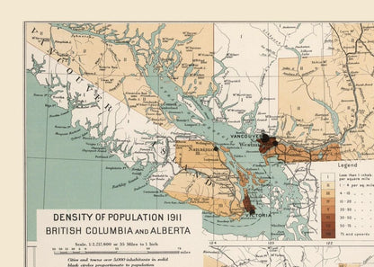 Historic Map - Alberta British Columbia Canada - Chalifour 1915 - Vintage Wall Art