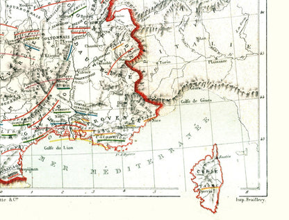 Historic Map - France Agriculture Industry - Cortambert 1880 - Vintage Wall Art