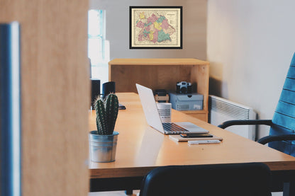 Historic Map - Germany 3 - Colton 1855 - Vintage Wall Art