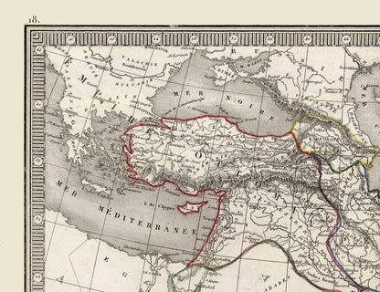 Historic Map - Middle East - Monin 1839 - Vintage Wall Art
