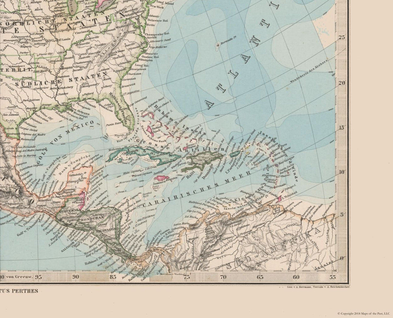 Historic Map - North America - Stieler 1885 - Vintage Wall Art