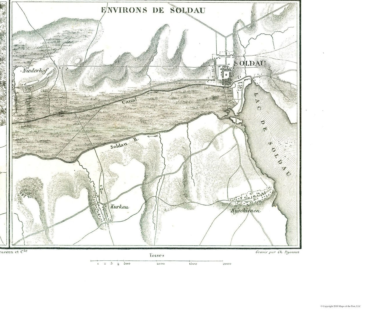 Historic Map - Czarnowo Pultusk Golymin Soldau Poland - Thiers 1866