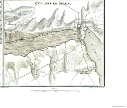 Historic Map - Czarnowo Pultusk Golymin Soldau Poland - Thiers 1866