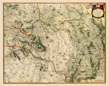 Historic Map - Reims France Vicinity - Blaeu 1635 - Vintage Wall Art