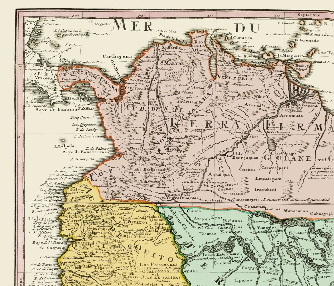 Historic Map - Peru Brazil - Homann 1748 - Vintage Wall Art