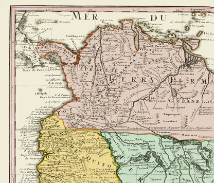 Historic Map - Peru Brazil - Homann 1748 - Vintage Wall Art