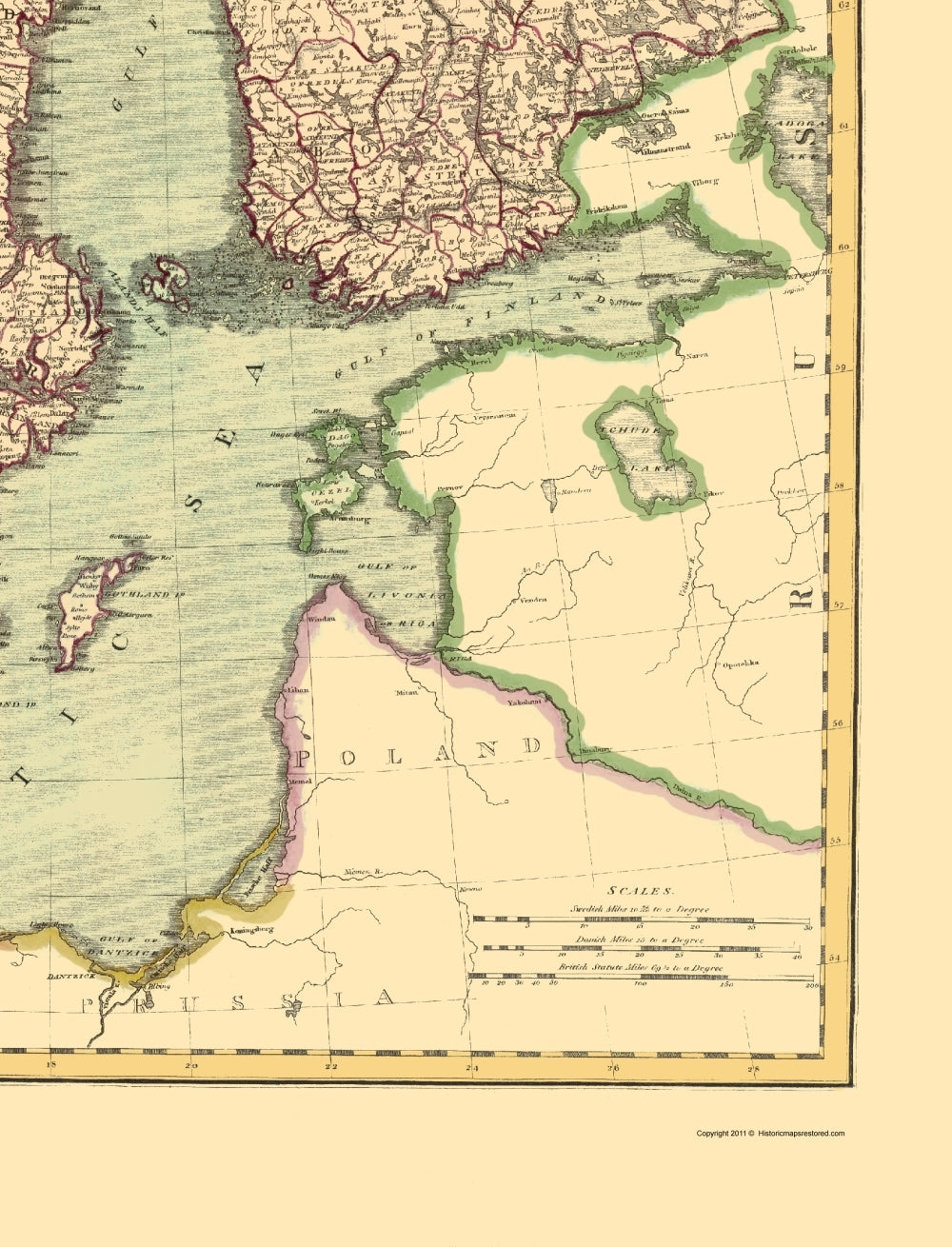 Historic Map - Sweden Denmark Norway - Thomson 1814 - Vintage Wall Art