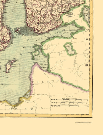 Historic Map - Sweden Denmark Norway - Thomson 1814 - Vintage Wall Art