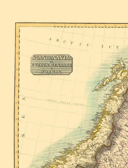 Historic Map - Sweden Denmark Norway - Thomson 1814 - Vintage Wall Art