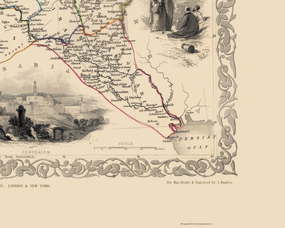 Historic Map - Turkey - Tallis 1851 - Vintage Wall Art