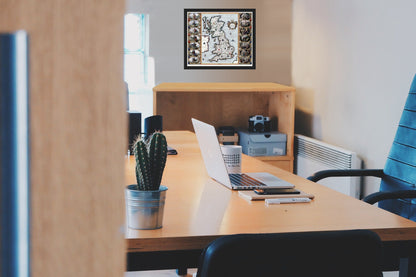 Historic Map - England Scotland Wales - Bleau 1645 - Vintage Wall Art