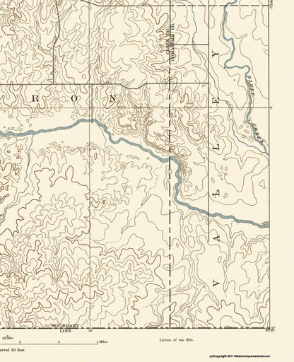 Topographical Map - Sitka Kansas Sheet - USGS 1894 - Vintage Wall Art