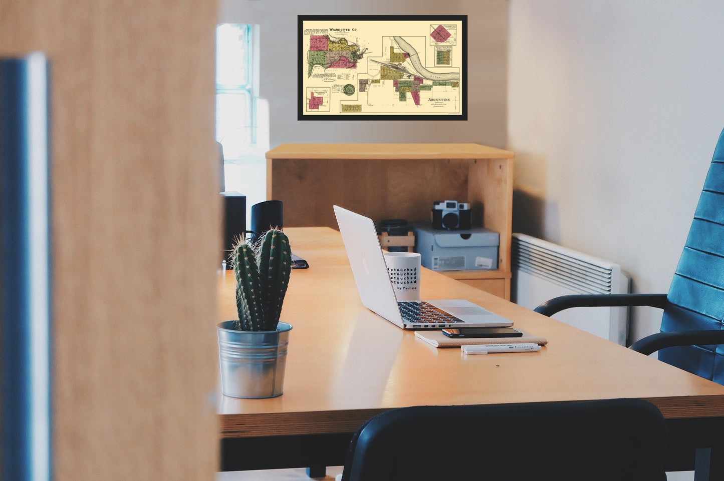 Historic County Map - Wyandotte County Kansas - Everts 1878 - Vintage Wall Art