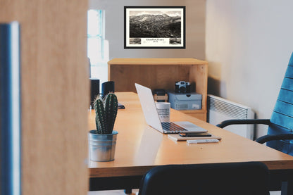 Historic Panoramic View - Chester Massachusetts - Burleigh 1885 - Vintage Wall Art