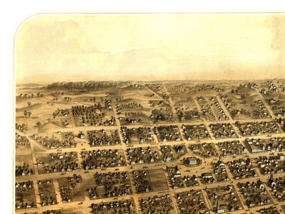 Historic Panoramic View - Marshall Michigan - Ruger 1868 - Vintage Wall Art