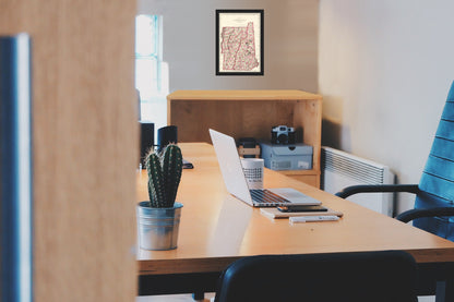 Historic State Map - New Hampshire Vermont - Hitchcock 1877 - Vintage Wall Art