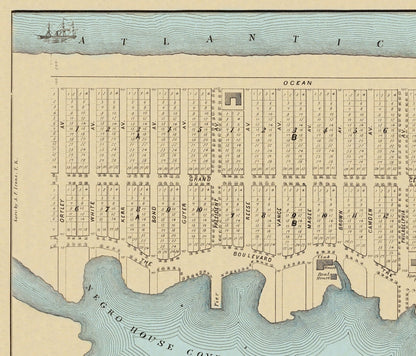 Historic City Map - Lavallette City Squann Beach New Jersey - Irons 1878 - Vintage Wall Art
