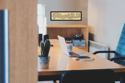 Railroad Map - Atlantic and Pacific Railroad - 1883 - Vintage Wall Art