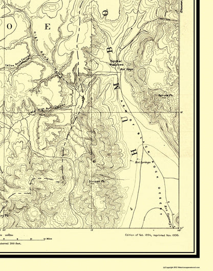 Topographical Map - Long Valley Nevada Sheet - USGS 1894 - Vintage Wall Art