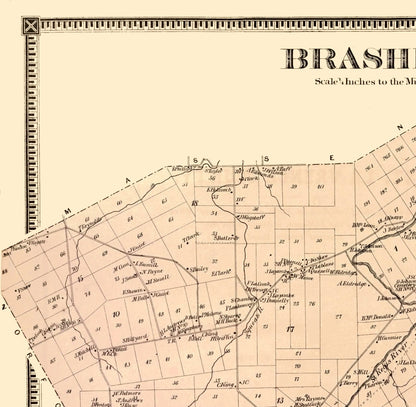 Historic City Map - Brasher New York  - Stone 1865 - Vintage Wall Art