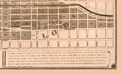 Historic City Map - Syracuse New York - Clarke 1834 - Vintage Wall Art