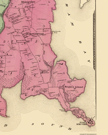 Historic City Map - Westchester New York - Beers 1868 - Vintage Wall Art