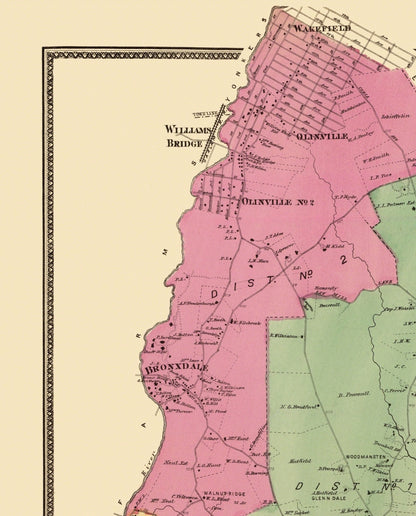 Historic City Map - Westchester New York - Beers 1868 - Vintage Wall Art