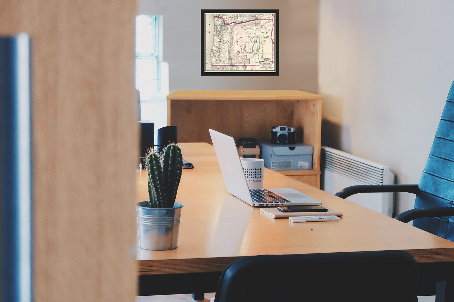 Historic State Map - Oregon - Cram 1875 - Vintage Wall Art